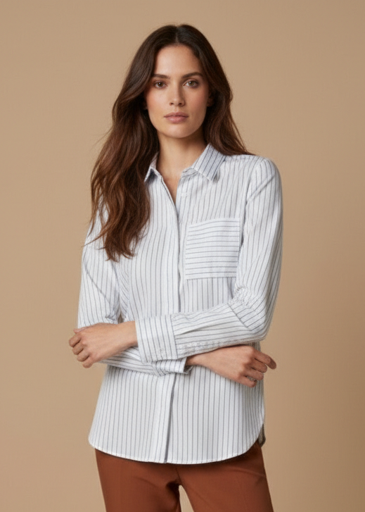 Women's Striped Shirt with Pocket