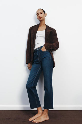 TRF CROPPED FLARE HIGH-WAIST JEANS