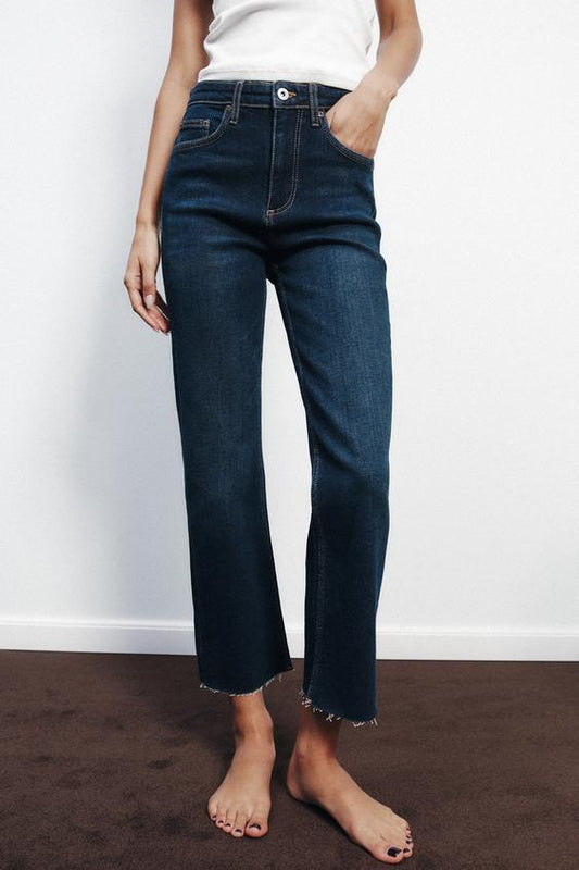 TRF CROPPED FLARE HIGH-WAIST JEANS