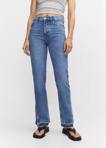 MNG High-Rise Straight Jeans With Slits
