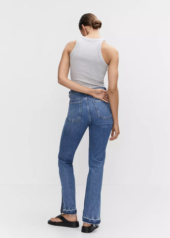 MNG High-Rise Straight Jeans With Slits