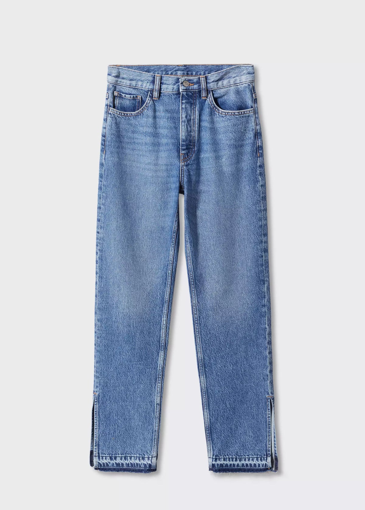 MNG High-Rise Straight Jeans With Slits