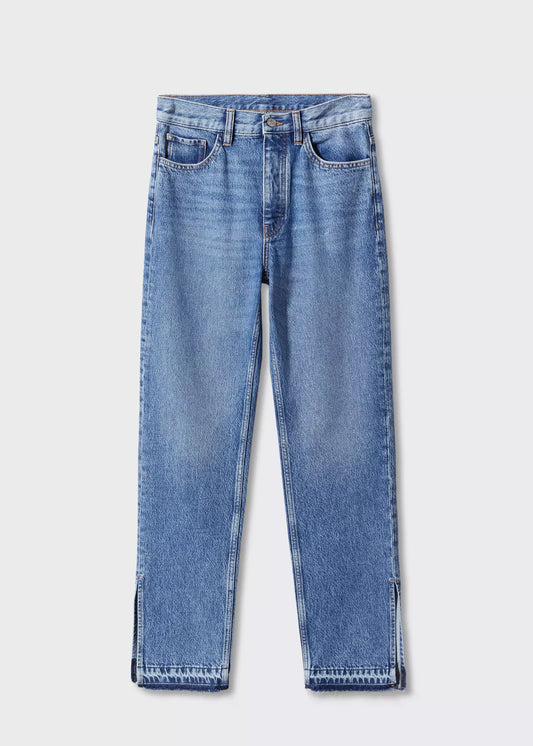 MNG High-Rise Straight Jeans With Slits