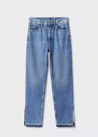 MNG High-Rise Straight Jeans With Slits