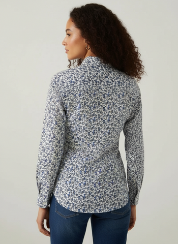 Women's Blue Floral Printed Shirt