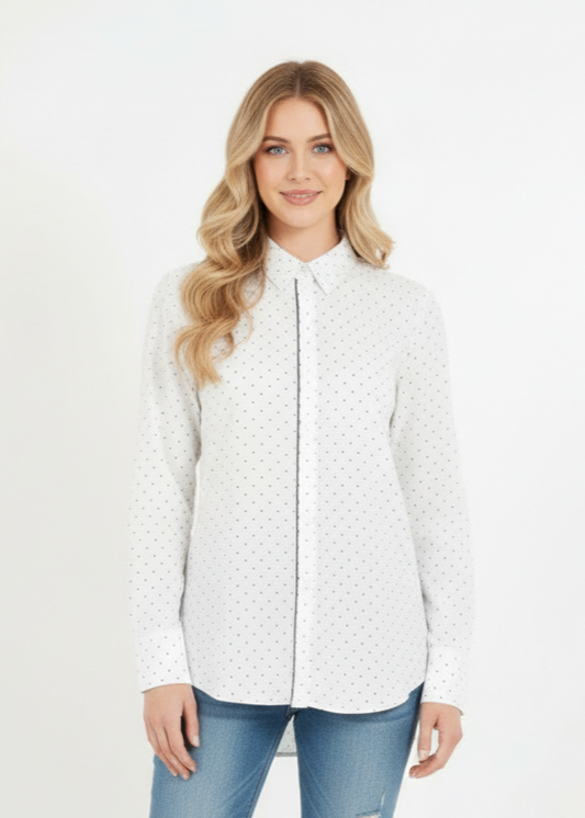 Women's Dotted Long-Sleeve Shirt
