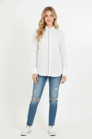 Women's Dotted Long-Sleeve Shirt
