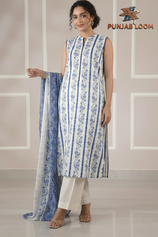 SAYA Unstitched Printed Lawn 3 Piece Suit