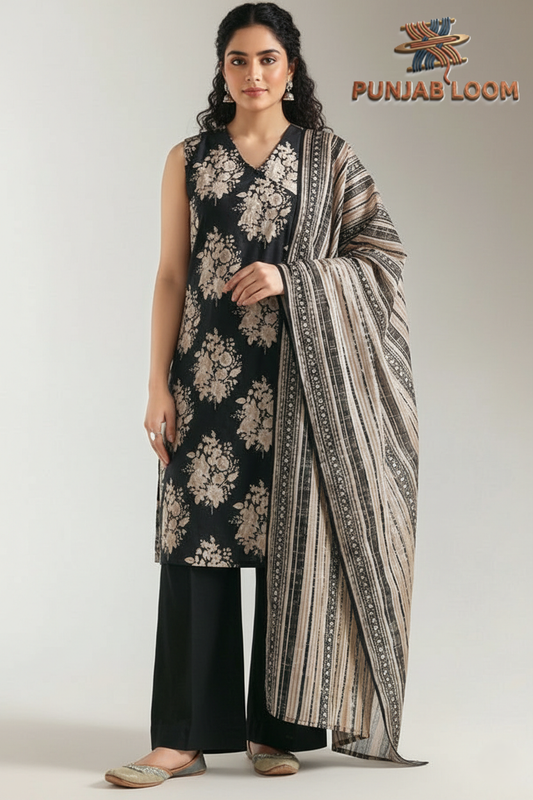 SAYA Unstitched Printed Lawn 3 Piece Suit
