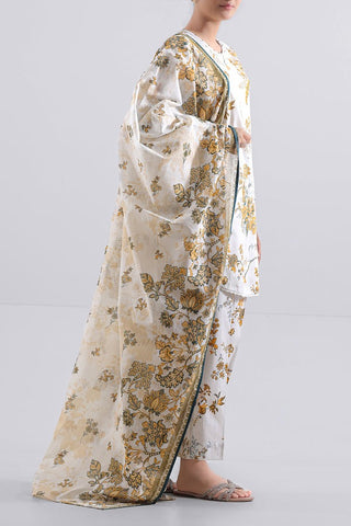 SAYA Unstitched Printed Lawn 3 Piece Suit