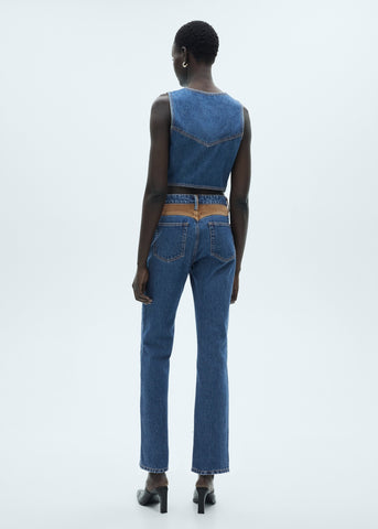 Straight-Fit With Contrasting Details Womens Jeans