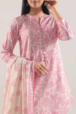 SAYA Unstitched Printed Lawn 3 Piece Suit