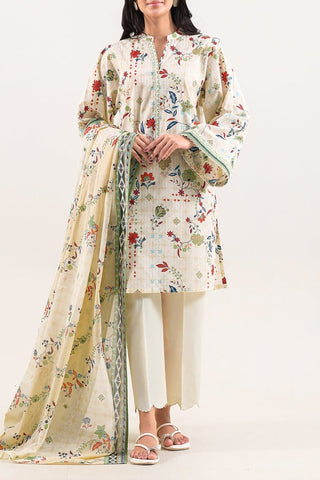 SAYA Unstitched Printed Lawn 3 Piece Suit