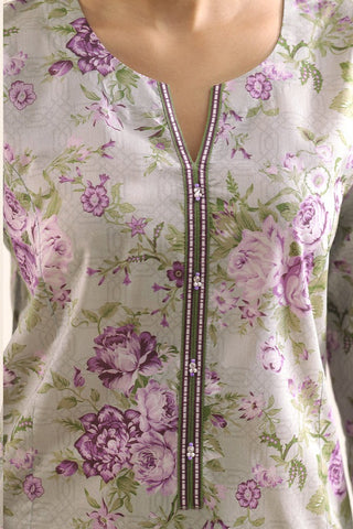 SAYA Unstitched Printed Lawn 3 Piece Suit