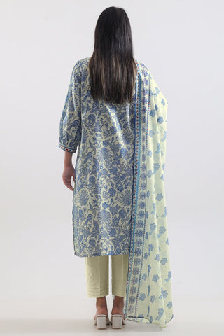 SAYA Unstitched Printed Lawn 3 Piece Suit