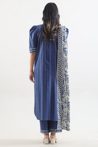 SAYA Unstitched Printed Lawn 3 Piece Suit