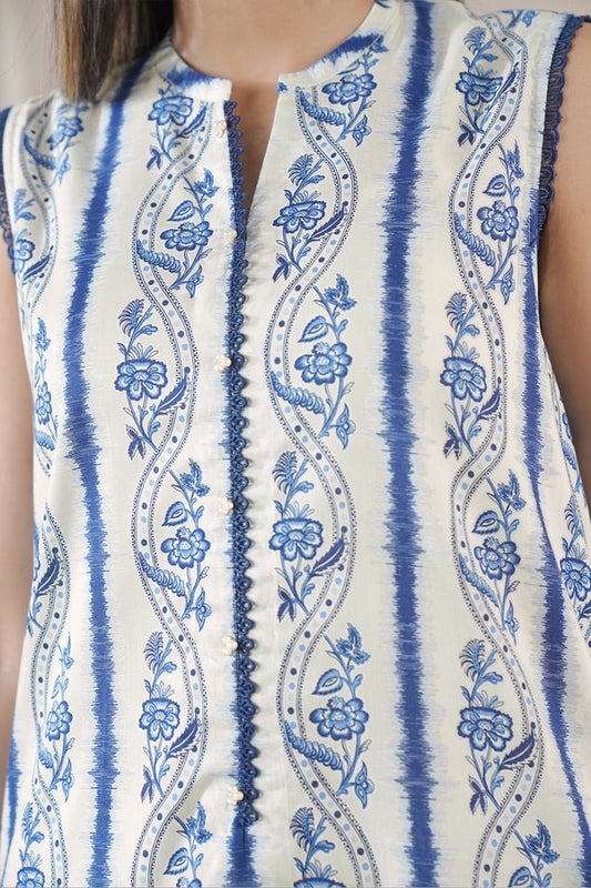 SAYA Unstitched Printed Lawn 3 Piece Suit