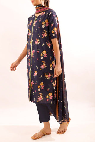 SAYA Unstitched Printed Lawn 3 Piece Suit