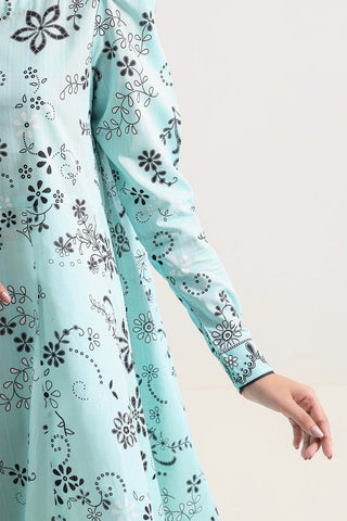 SAYA Unstitched Printed Self Strip Lawn 3 Piece Suit
