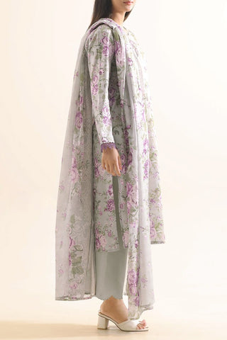 SAYA Unstitched Printed Lawn 3 Piece Suit