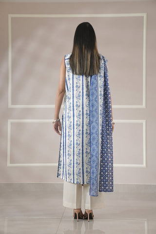 SAYA Unstitched Printed Lawn 3 Piece Suit
