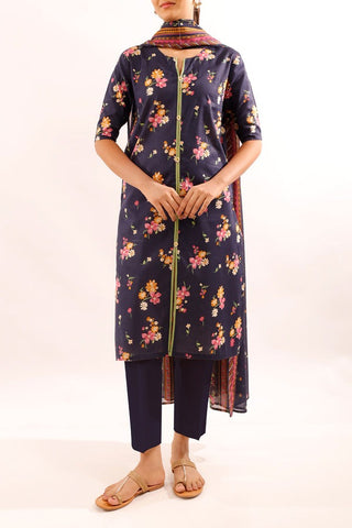 SAYA Unstitched Printed Lawn 3 Piece Suit