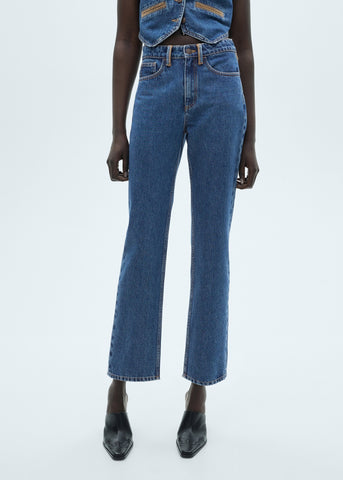 Straight-Fit With Contrasting Details Womens Jeans