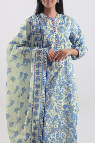 SAYA Unstitched Printed Lawn 3 Piece Suit